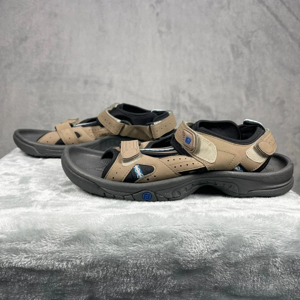 FootJoy Golf Sandals Mens 12 M Dark Taupe Spiked Golf Shoes 45318